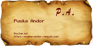 Puska Andor névjegykártya
